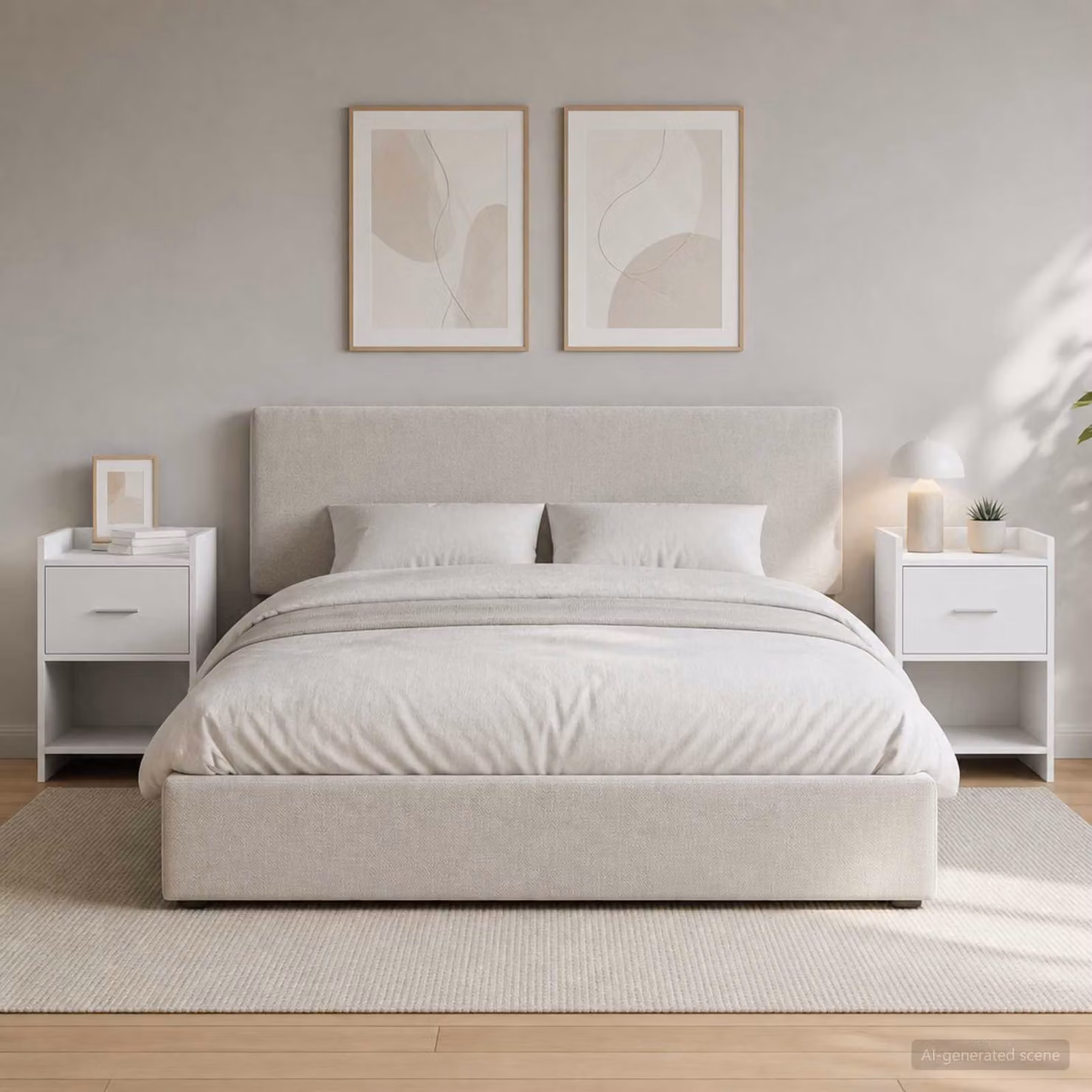 Set di 2 comodini vidaXL bianchi in stile moderno L/P/H: 40 x 30 x 60 cm