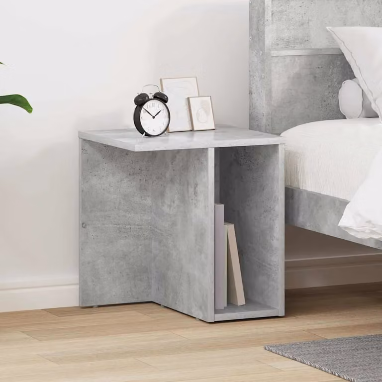 Tavolino moderno vidaXL in legno ingegnerizzato MDF grigio, L/P/H: 37 x 32 x 40 cm