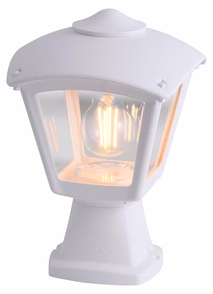 Lampione da strada Roby 1xE27 IP55 L.20 x P.20 x A.20 x A.29 cm in resina bianca