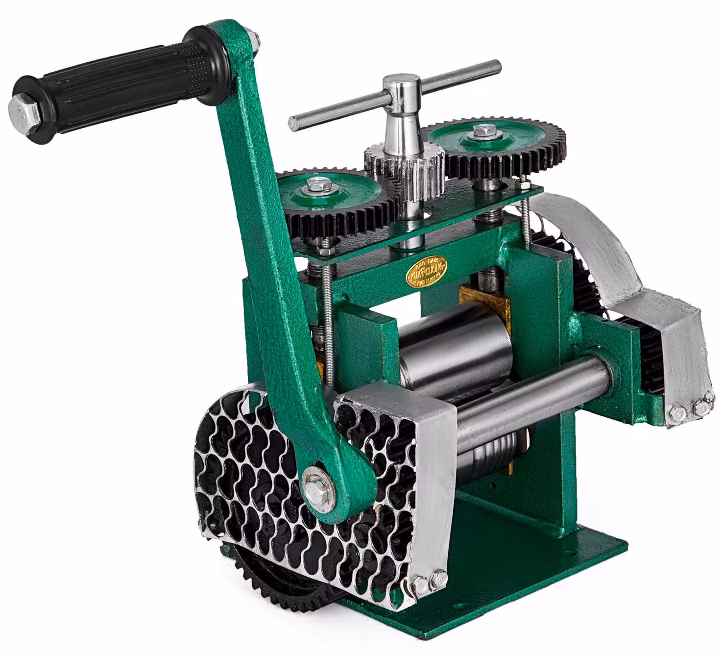 VEVOR laminatoio manuale laminatoio combinato 120 mm macchina laminatoio a mano 80 mm gioielli macchina con buona resistenza all'usura Tableting filo quadrato per la progettazione e la riparazione dei gioielli