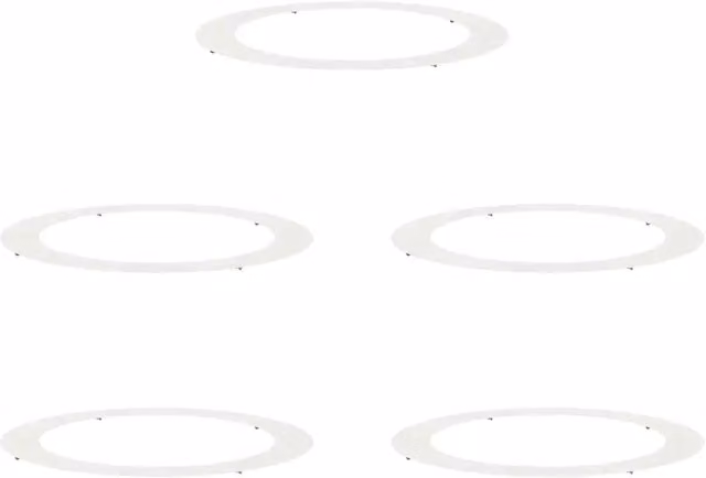 Set di 5 Anelli d'Albero Piatto DESIGN IN, Colore Bianco, in Acciaio, per Giardino Ornamentale