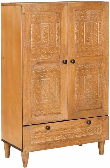 Credenza con Cassetto-Buffet-Armadio da cucina con porta Marrone chiaro 60 x 33 x 100 cm