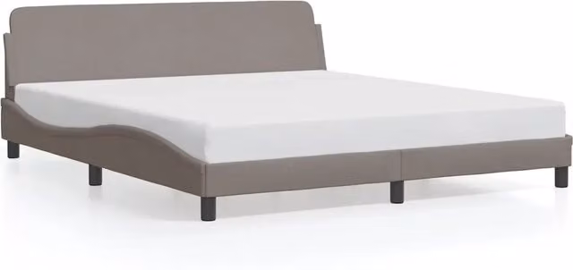 Letto matrimoniale | Letto per adulti | Giroletto Dover Tortora 180x200 cm in Tessuto