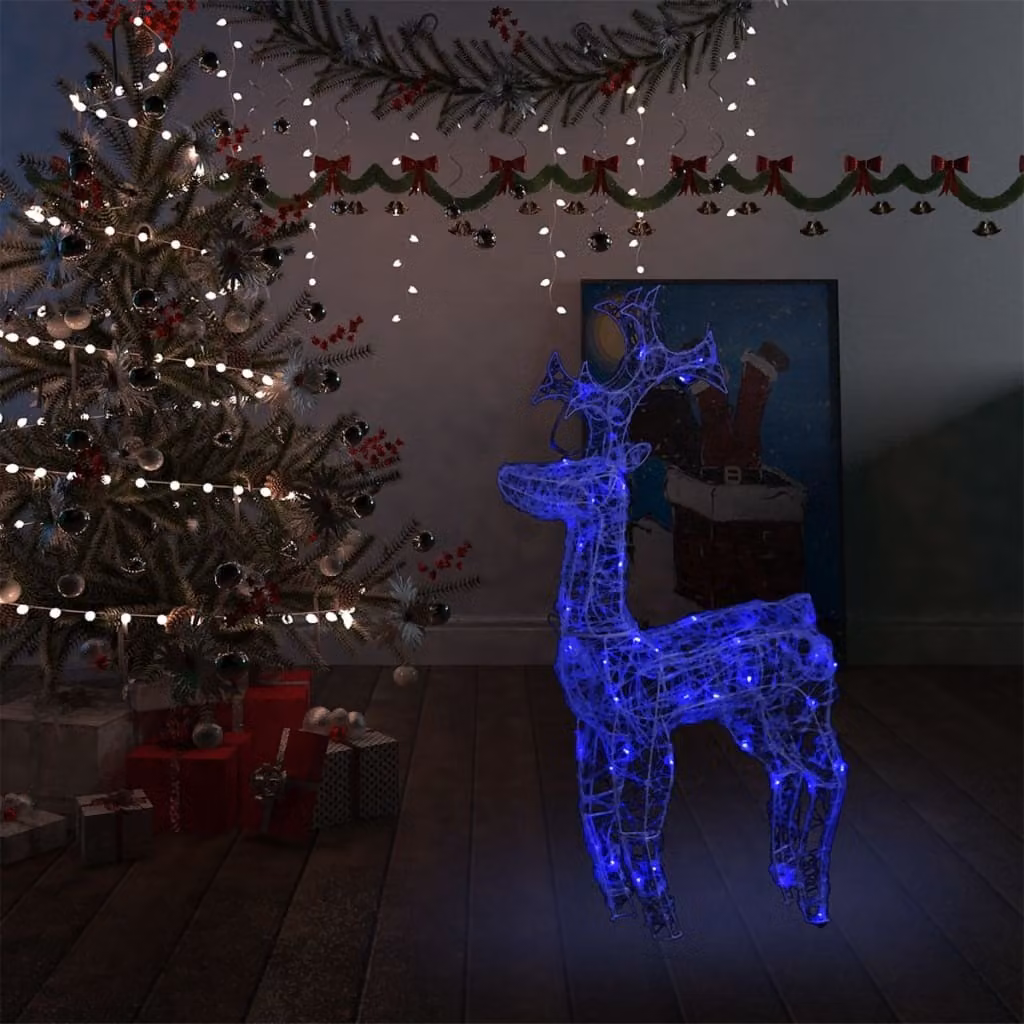 The Living Store LED renna decorazione natalizia 90 LED 60x16x100 cm acrilico