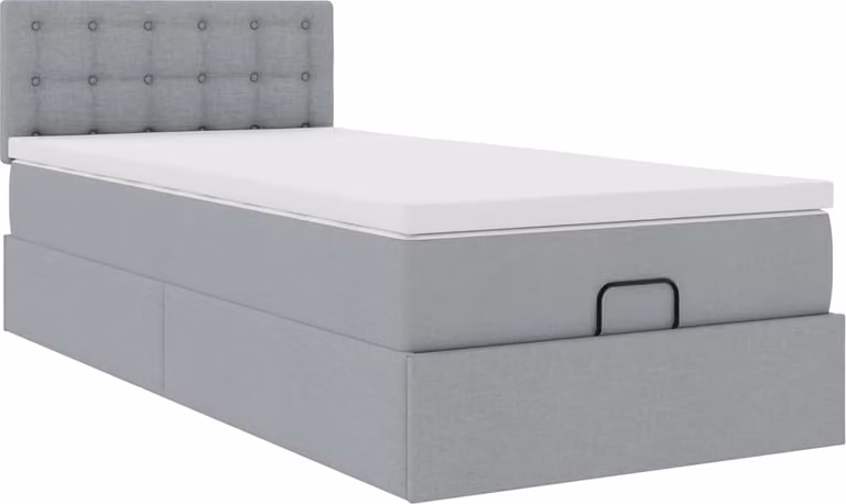 Struttura Letto Pouf con Materasso 80x200 cm in Tessuto