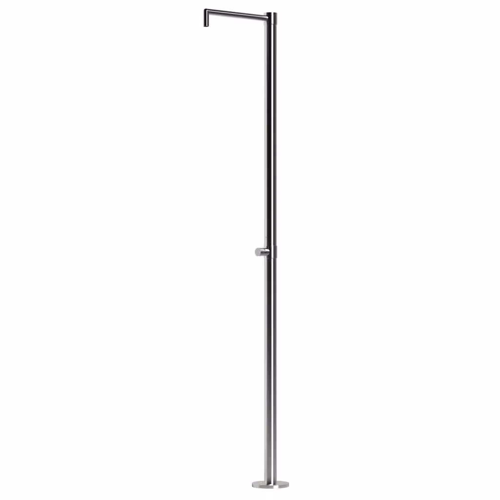 Doccia SINED Monocolo in Acciaio Inox Satinato 316L con Temporizzatore e Soffione Antivandalo Argento – 2