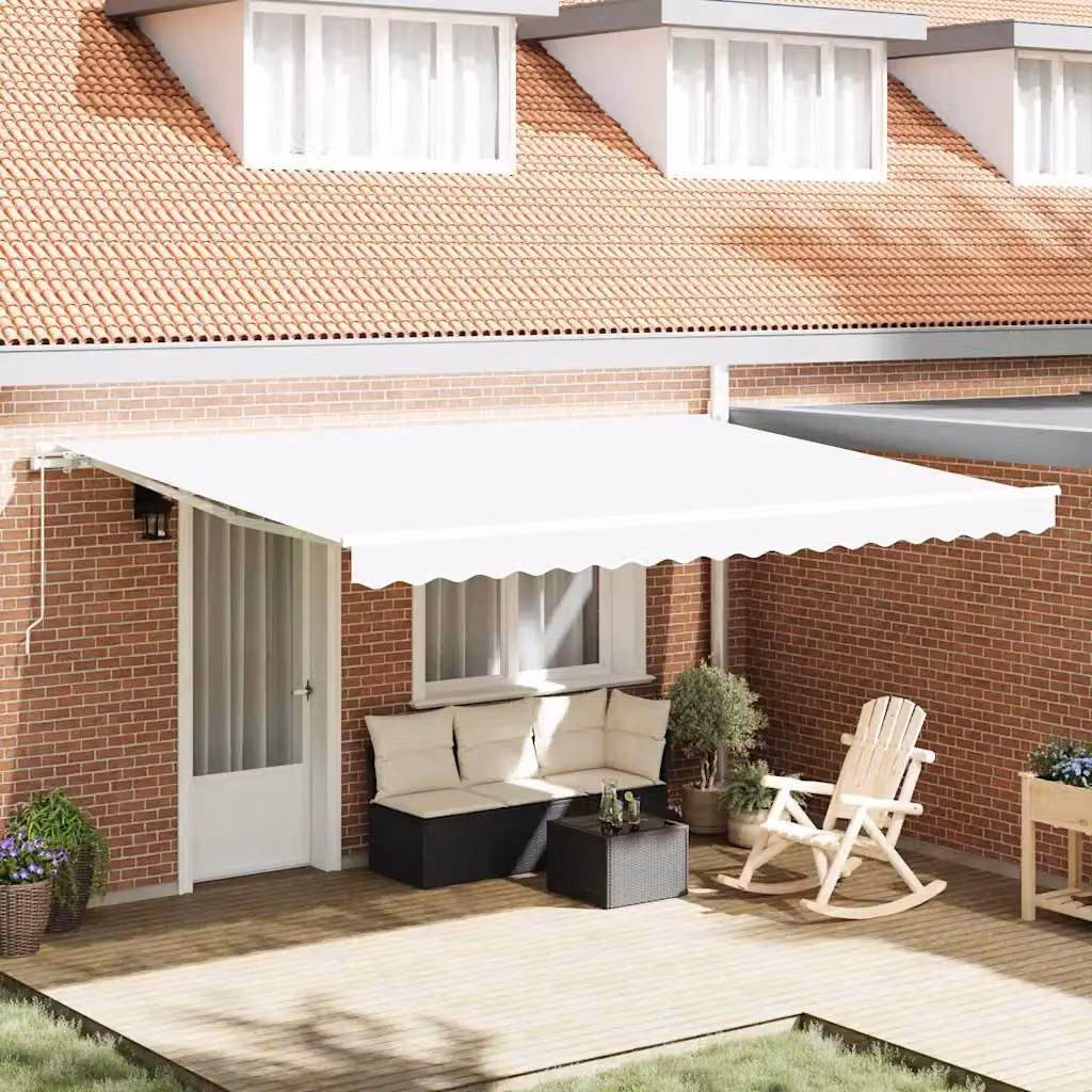 vidaXL Telo di ricambio per tenda da sole per 4,5x3 m Bianco