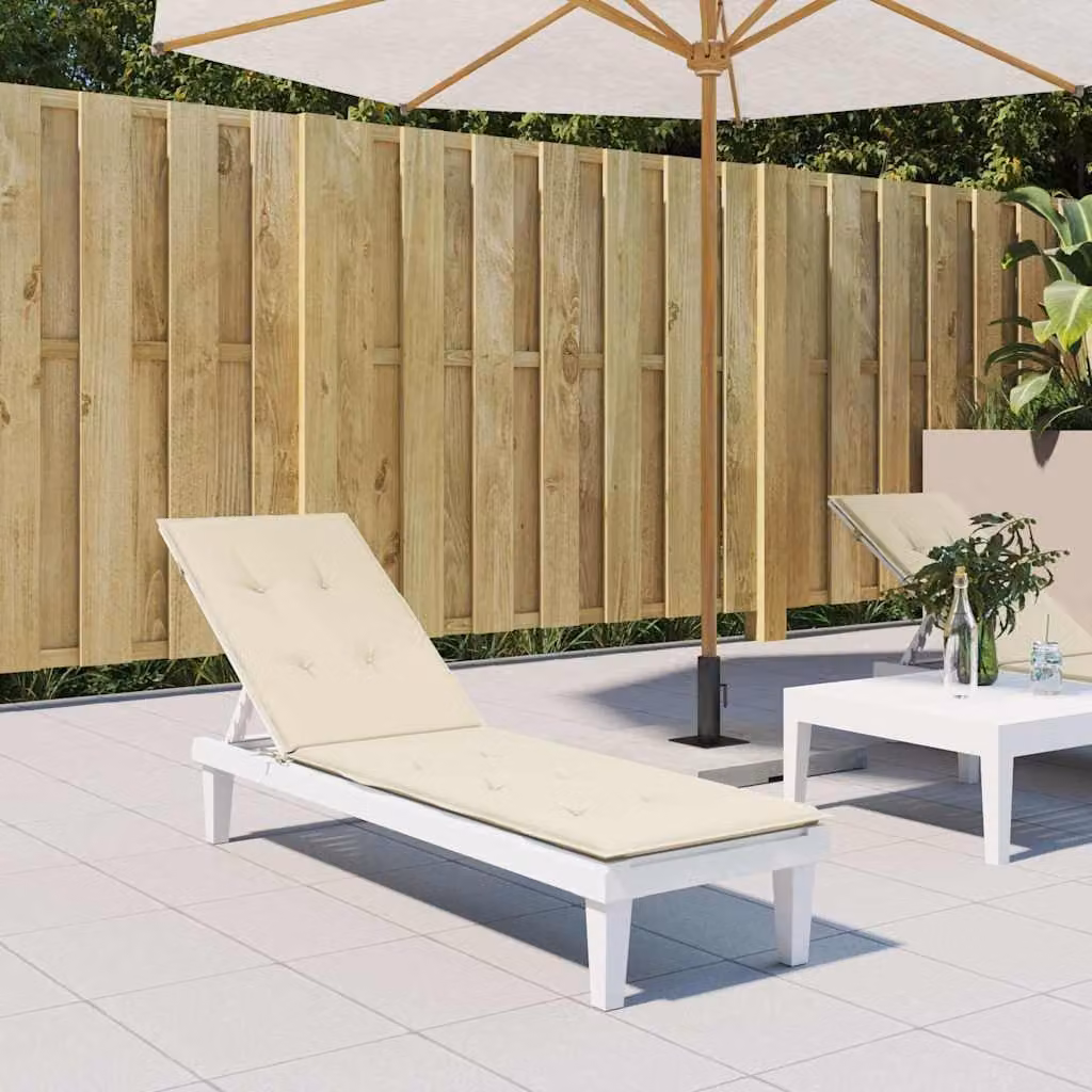 Cuscino per Sdraio vidaXL Beige in Poliestere Idrorepellente e Traspirante L/P/H: 105 x 75 x 4 cm
