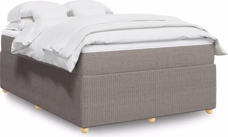 Maison Exclusive - Letto boxspring con materasso Taupe 140x200 cm Tessuto