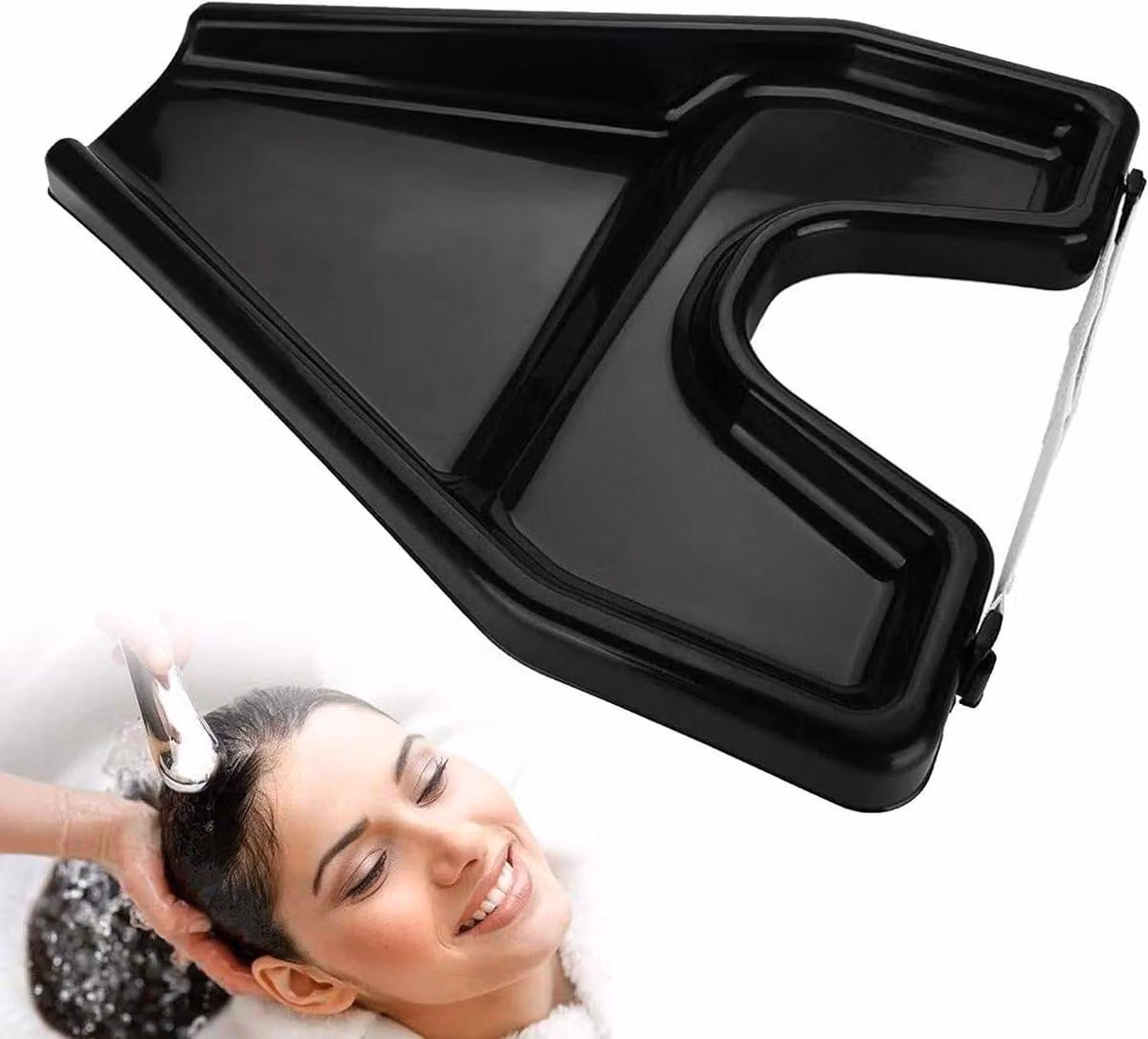Lavabo ergonomico e portatile per il lavaggio dei capelli, dotato di scarico diretto e realizzato con materiali resistenti, ideale per pazienti