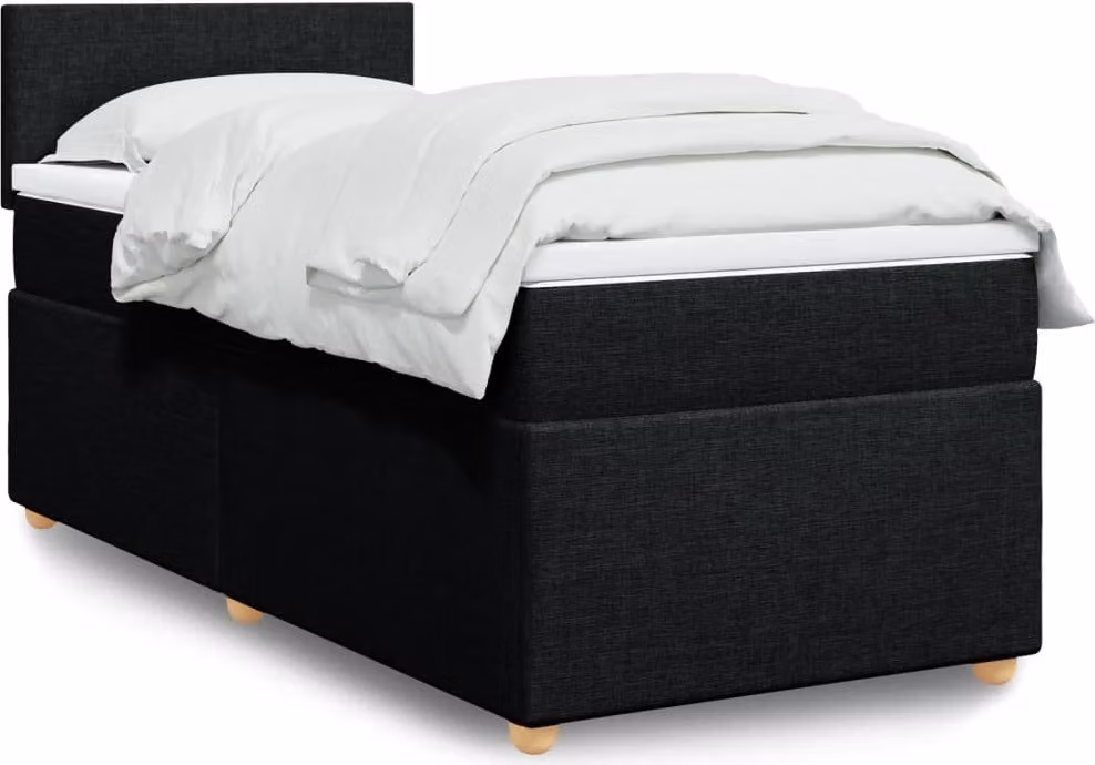 Maison Exclusive - Giroletto a Molle con Materasso Nero 90x200 cm in Tessuto