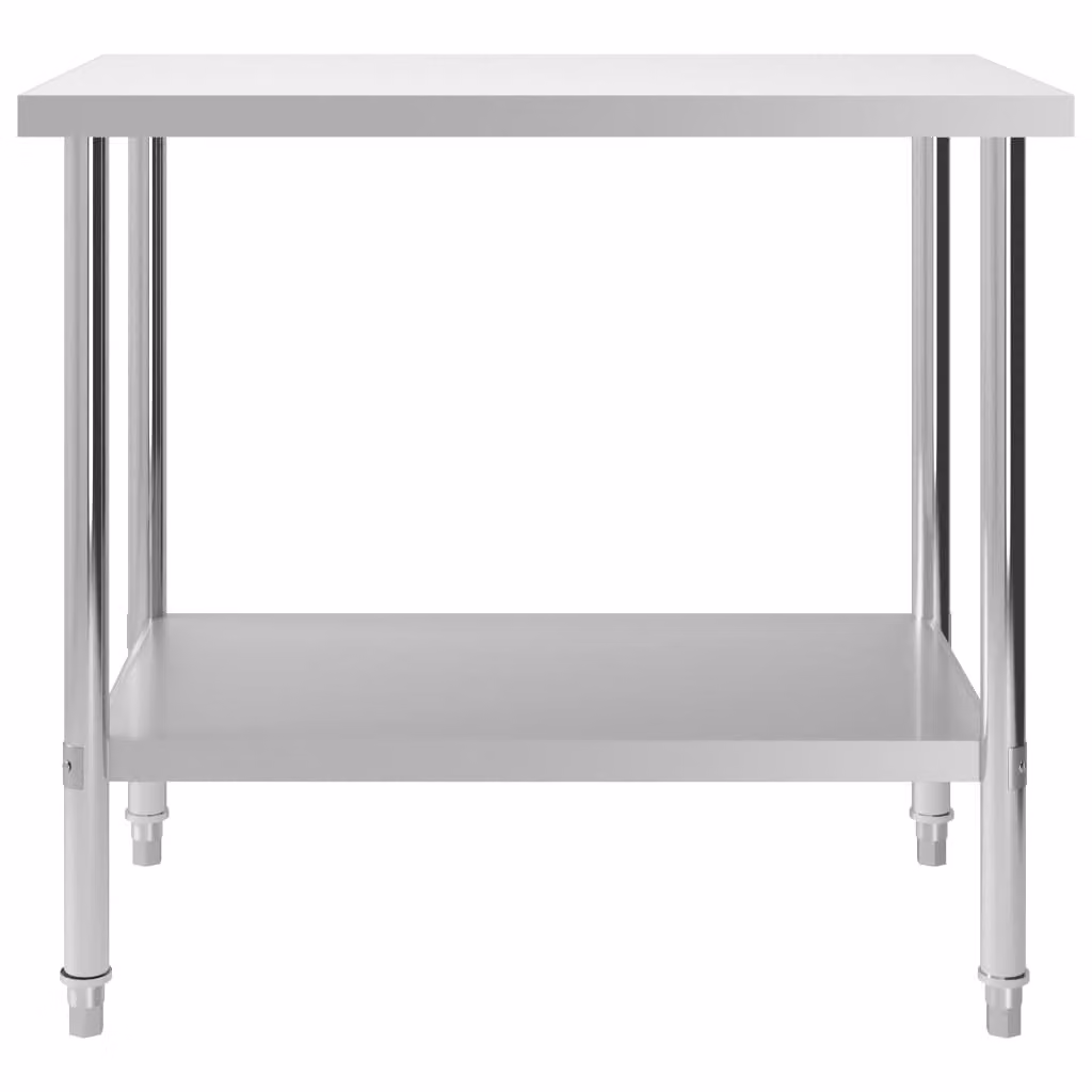 vidaXL Piano di lavoro per cucina 100 x 60 x 85 cm in acciaio inox