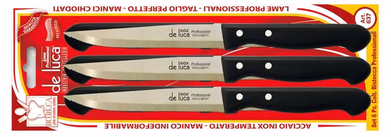 COLTELLI DA BISTECCA Lama 11 cm - Blister 6 Pezzi