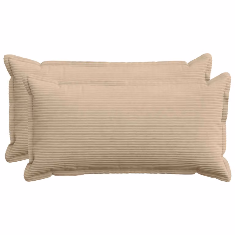 Set di 2 federe vidaXL HOUTEN in velluto a coste, colore tortora, L 80 cm x P 40 cm
