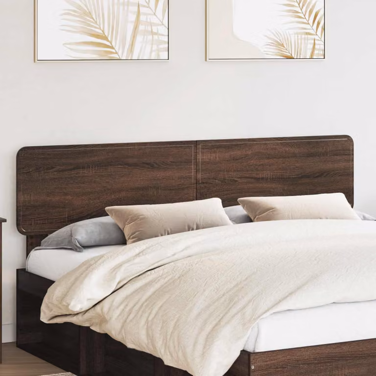Testiera per letto vidaXL in legno ingegnerizzato rovere marrone con design minimalista