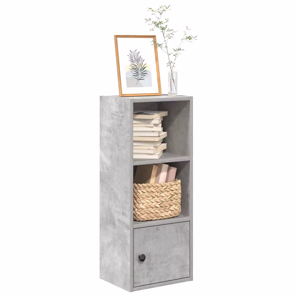 Libreria moderna vidaXL in legno e MDF Grigio, con pannello posteriore, L/P/H: 31 x 24 x 77 cm