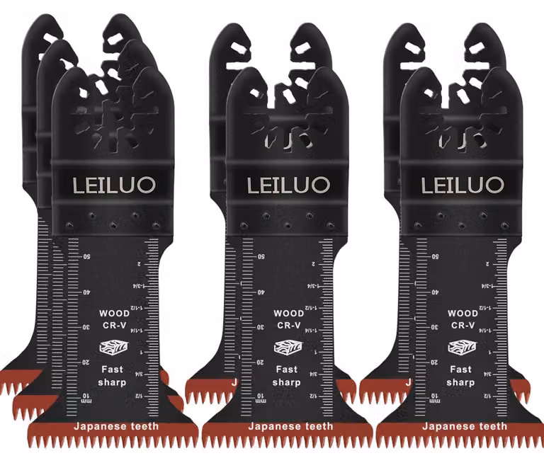 Lame oscillanti multifunzione lunghe, set da 7 pezzi, dentatura giapponese