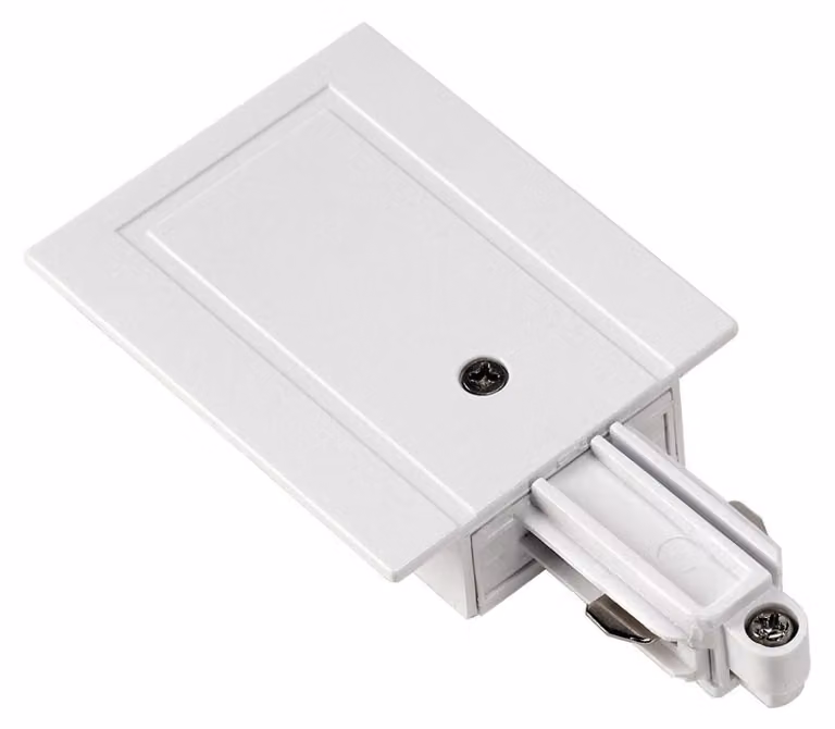 Alimentatore SLV per binario HV monofase, versione da incasso, conduttore di terra a destra, bianco