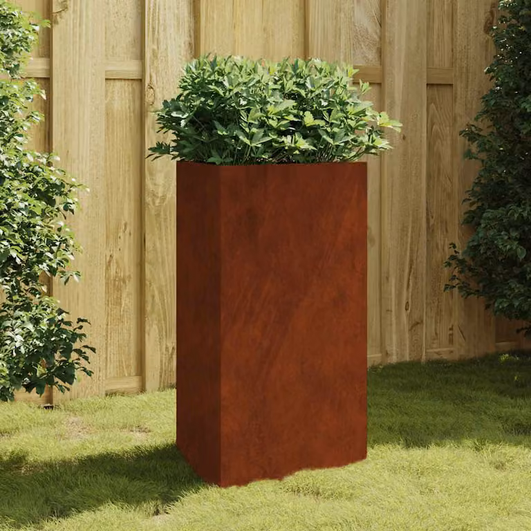 vidaXL Fioriera da Giardino in Acciaio Corten Marrone L: 50 cm, P: 43 cm, H: 75 cm