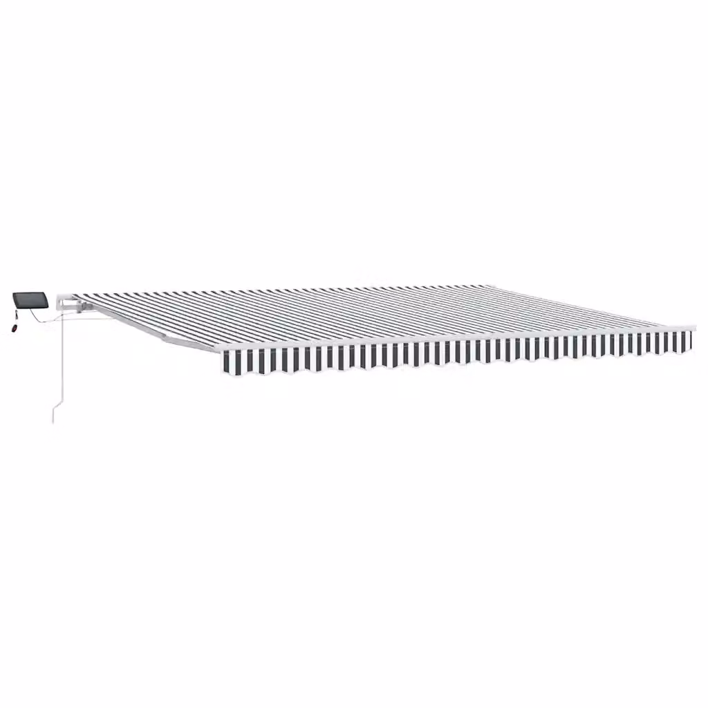 Tenda da sole retrattile vidaXL con LED e manovella, Antracite e Bianco, L: 450 cm, P: 300 cm – 2