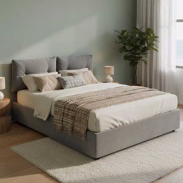 Letto Matrimoniale Artrax Talamo Italia Grigio con Contenitore a Alzata L/P/H: 160 x 200 x 175 cm – 1