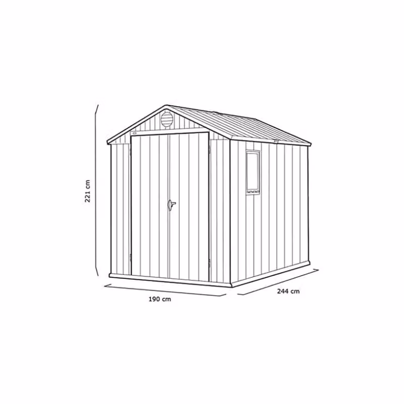 Casetta da giardino Keter Darwin 6x8 marrone con doppia porta e finestre H 221 x L 244 x P 190 cm – 2