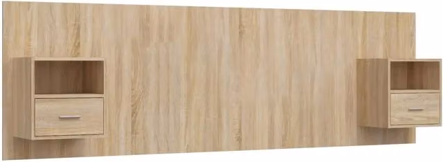Testiera | Testata Letto con Comodini in Legno Multistrato Rovere Sonoma