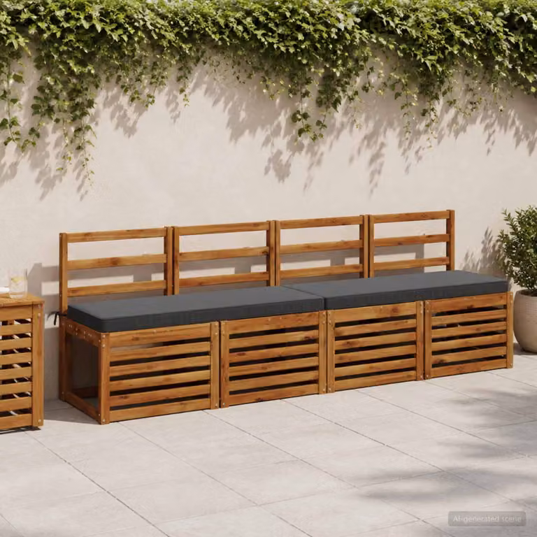Cuscino per panchina vidaXL VUGHT in poliestere con rivestimento rimovibile e resistente ai raggi UV, colore antracite