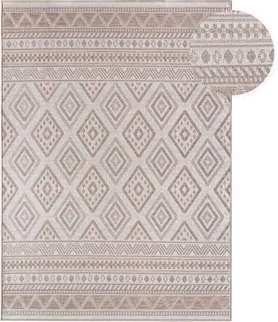 Tappeto rettangolare per interni ed esterni Verona beige e grigio L: 150 cm, P: 80 cm