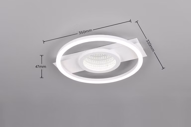 Plafoniera LED, metallo, bianco, bianco neutro, rotonda, L 35 cm