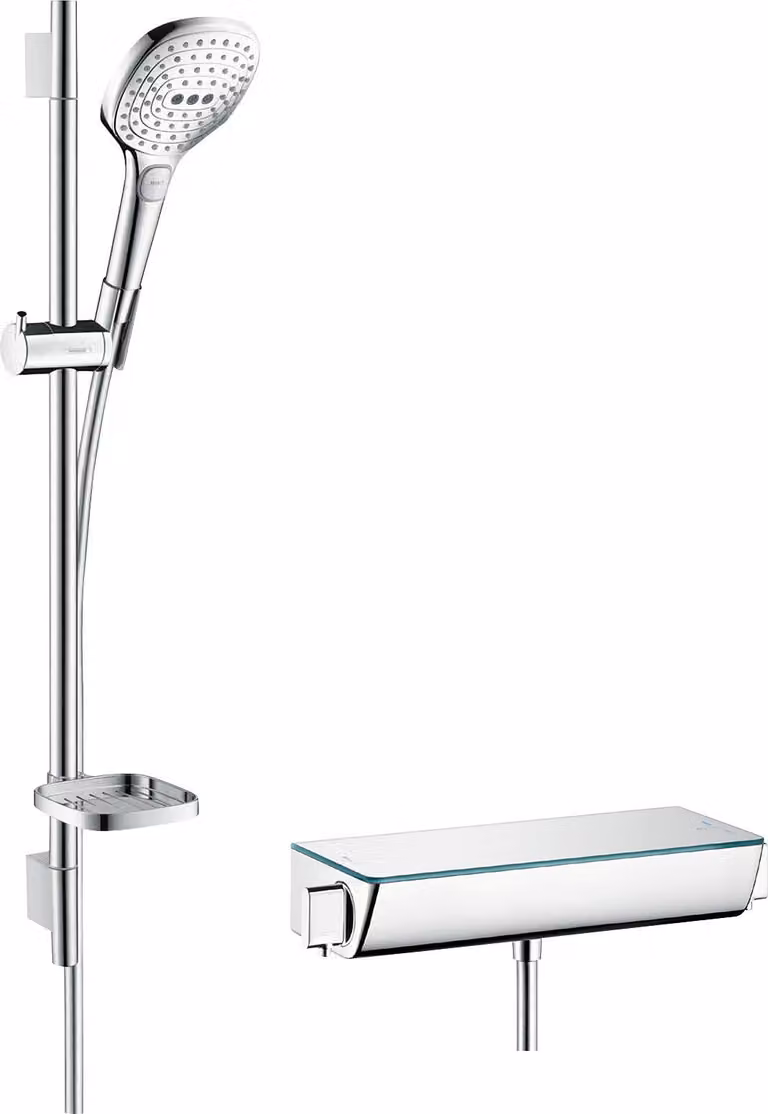 Combinazione doccia Hansgrohe Raindance Select E 120 / Therm.shower da appoggio Ecostat Sel.U 650mm cromo