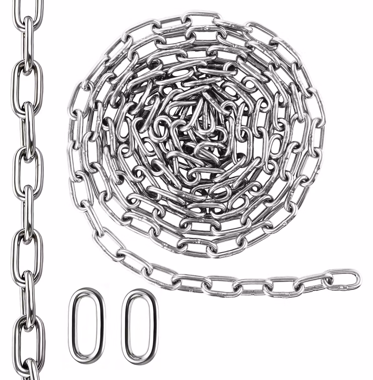 Catena in acciaio inossidabile, 6 mm - 4 metri di acciaio inossidabile resistente alla corrosione, ideale per giardinaggio, decorazioni e altro - HYEU-Sprockets-1-4M-250709fa-A