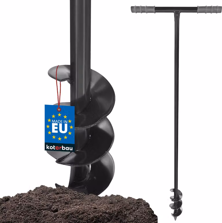 KOTARBAU® Trivella per Terreno ⌀ 80mm Metallo 115 cm Nero Trivella Manuale per Pali e Alberi con Manico a T Punta Elicoidale per Terreno