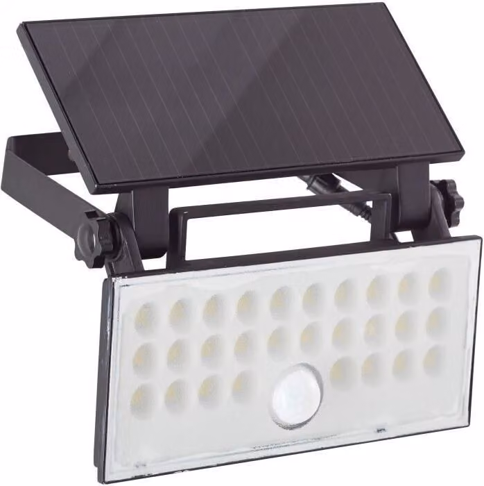 Applique da esterno - BRILLIANT - LUTON - LED e solare - Rilevatore di movimento - Plastica e metallo - 4 W - Nero