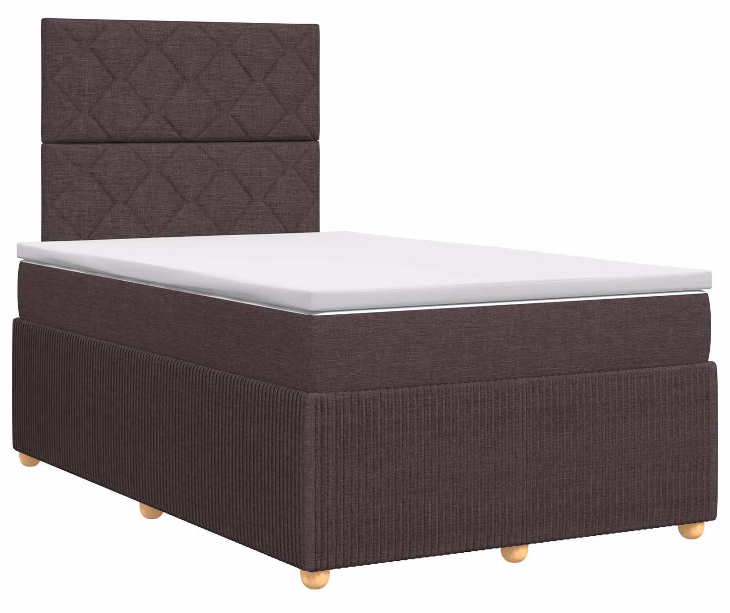 Letto a molle con materasso marrone scuro 120 x 190 cm in tessuto