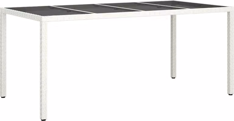 Tavolo da Giardino Bianco 190 x 90 x 75 cm polyrattan
