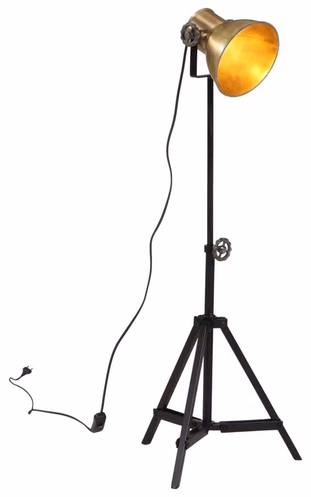 vidaXL Lampada da terra 25 W ottone vintage 35x35x65/95 cm E27