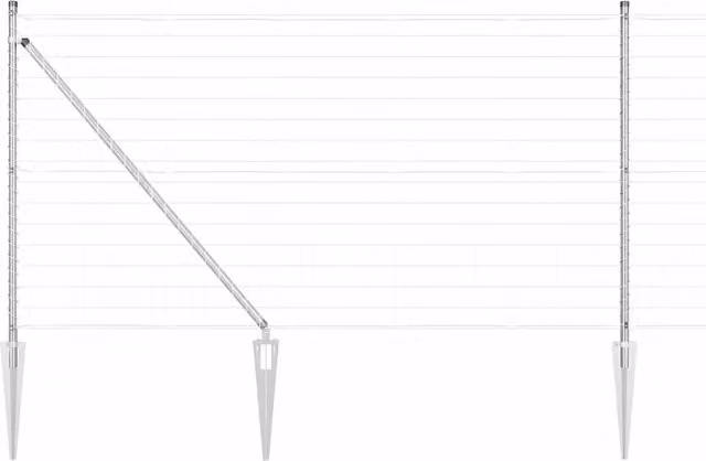 Recinzione da Giardino | Recinzione con Posto Argento 1 x 25 m Acciaio