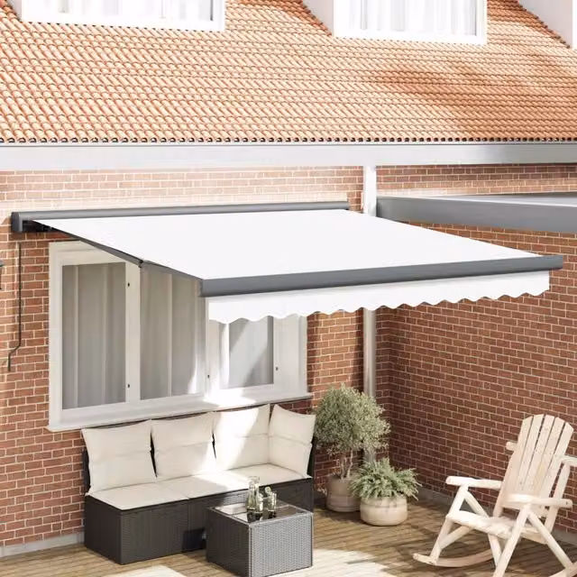 Tenda retrattile Bianco 300 x 250 cm Tela e Alluminio 3330083