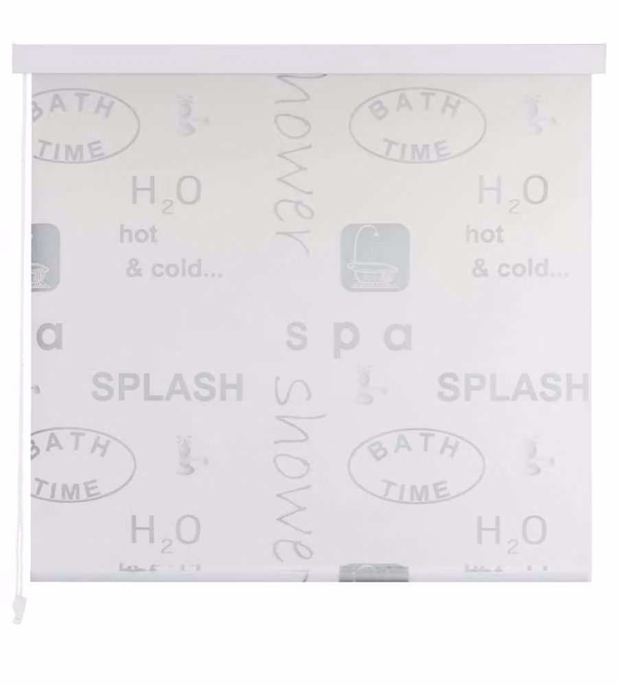 Tenda a Rullo per Doccia 80x240 cm con Scritta Splash