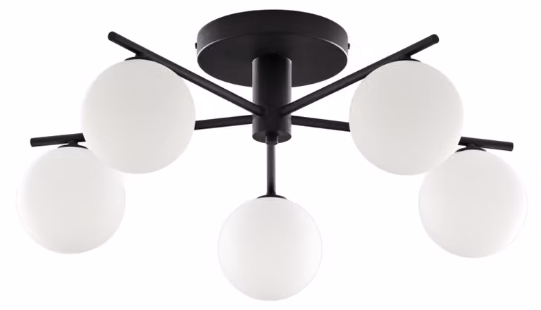Lampada da soffitto PRATO bianco e nero 5xG9x8W in metallo, dimensioni: 27x66x66 cm, IP20, Jupiter