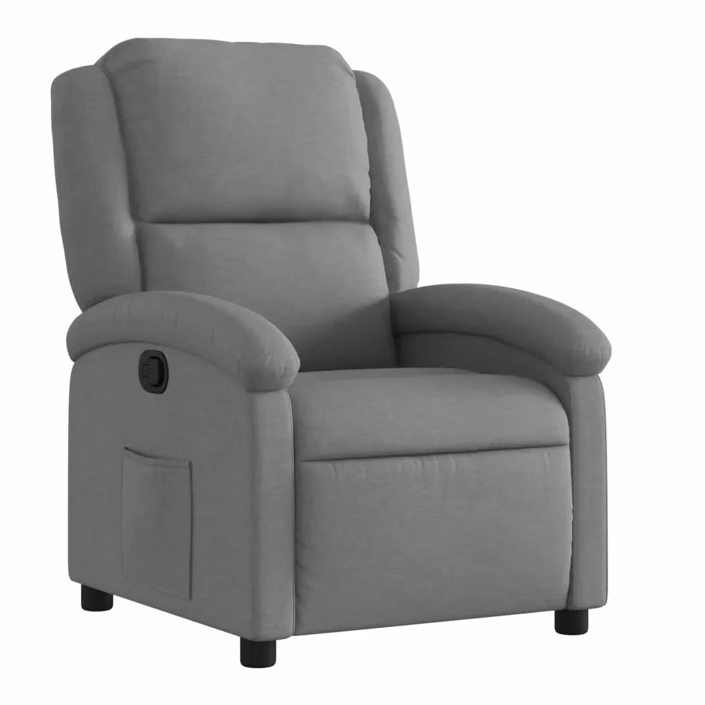 Poltrona reclinabile relax vidaXL in tessuto grigio con braccioli e leva manuale – 2