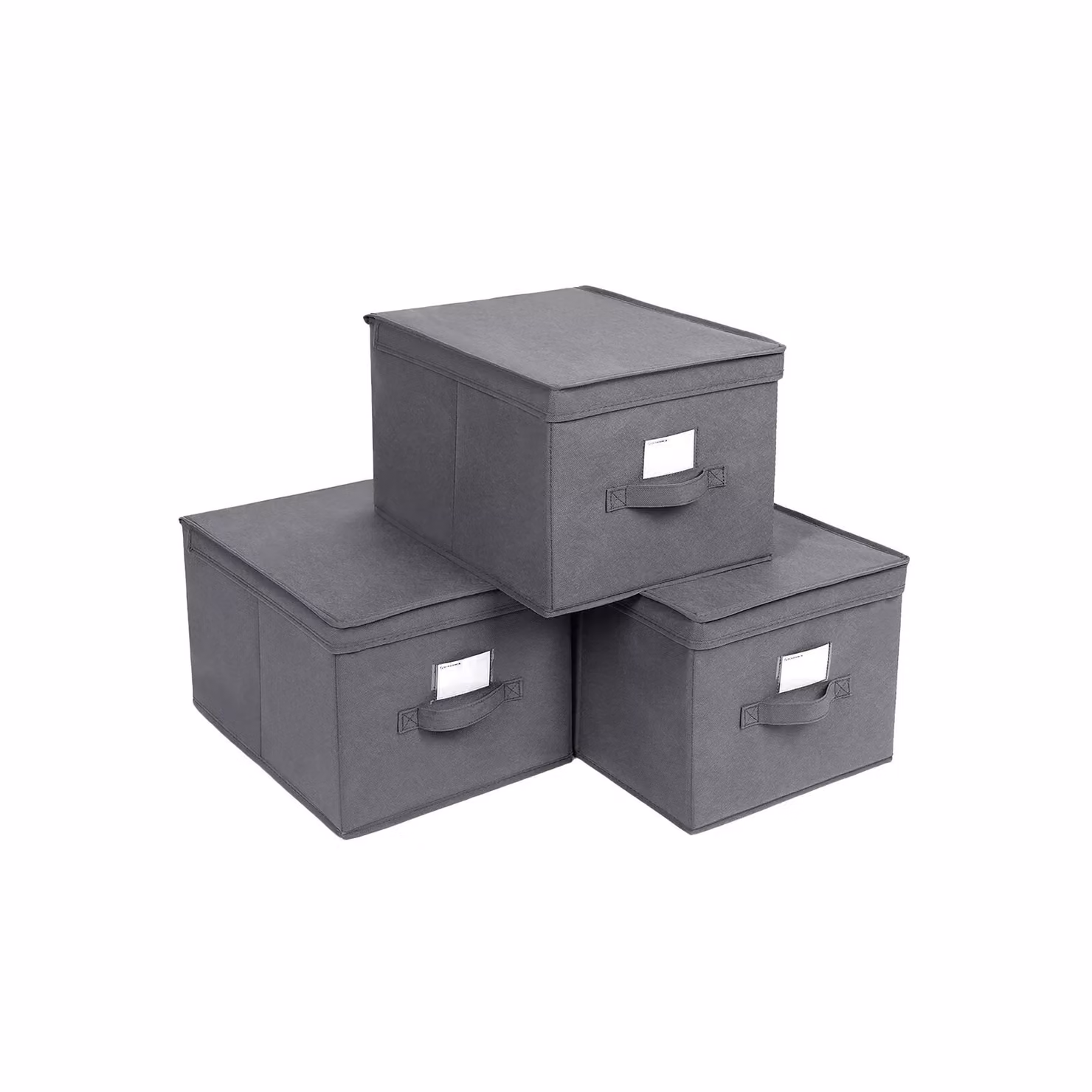 In And OutdoorMatch scatola portaoggetti moderna Jonias - 3 pezzi - Con coperchio - Scatola portaoggetti - Contenitore - Grigio - 40x25x30cm