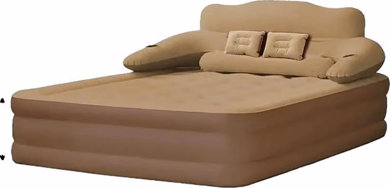 Materasso ad aria, superficie morbida, design per due persone, marrone