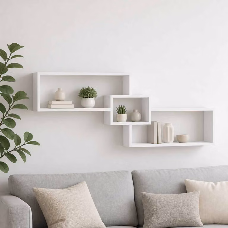 Scaffale da parete moderno vidaXL in legno e MDF Bianco L: 158 cm, P: 53 cm, H: 17 cm