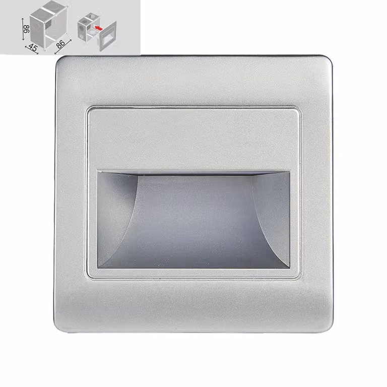 Illuminazione scale a LED 1,5W, 4000K, argento L: 86, L: 10, H: 86