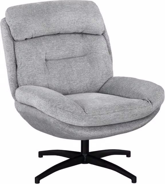 Poltrona girevole 360¡ã ¨C Xylo ¨C tessuto chenille grigio e nero con braccioli integrati