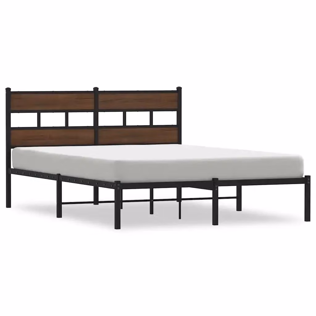 Struttura Letto con Testiera Design Mania in Rovere Marrone L: 140 cm, H: 146 cm, P: 207 cm – 2