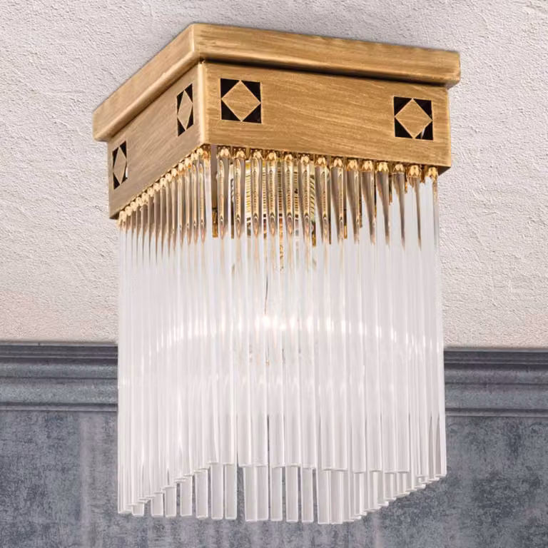 ORION Plafoniera soffitto Frieda, dimmerabile, Bronzo / Ottone antico, Soggiorno / Sala da pranzo, Ottone, Antico, Plafoniera