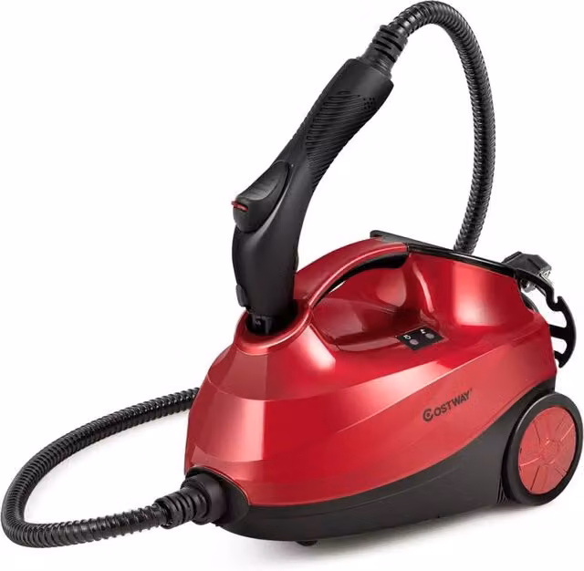 Pulitore a vapore HELLOSHOP26 rosso in ABS per pulizia profonda senza prodotti chimici L/P/H: 25 x 43 x 119 cm – 1